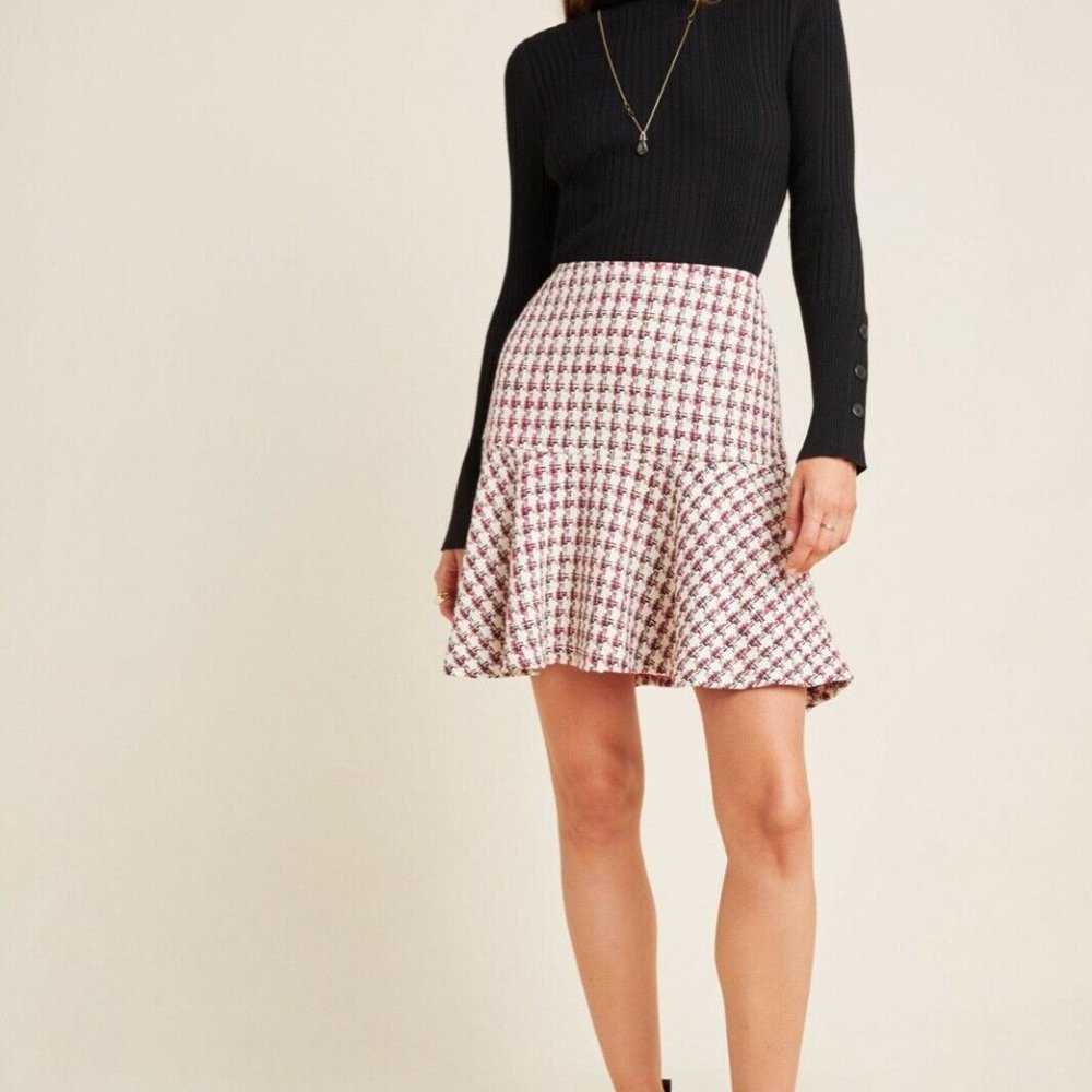 Anthropologie Maeve Bobbie Flounced Mini Skirt 10 - Picture 1 of 4
